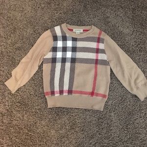 Burberry kids tan plaid sweater
